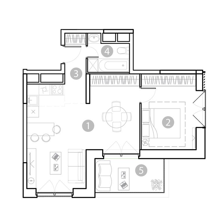 1-BD Apartment Sale, 56.99 sq. m. at EvoPark Sokolniki, Poteshnaya Street, Moscow, Russia #1