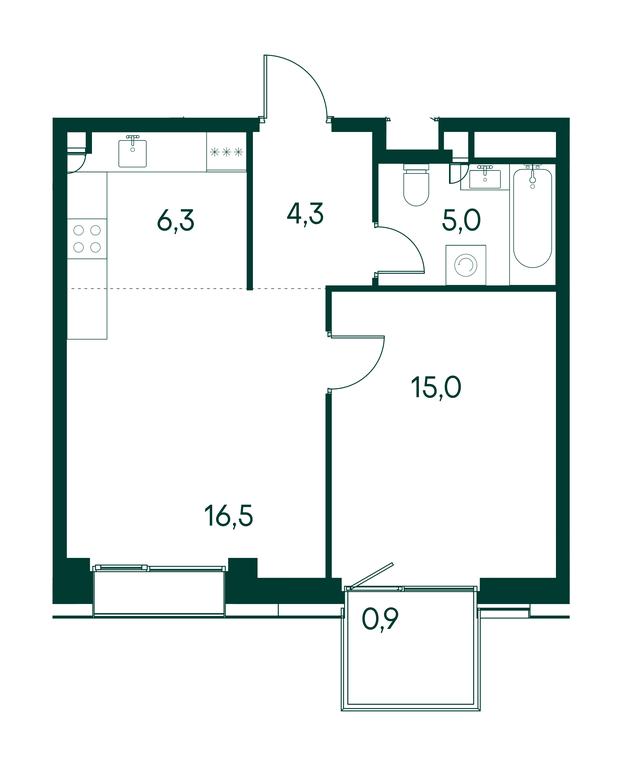 1-BD Apartment Sale, 48 sq. m. at Primavera, Volokolamskoye Highway, вл67, Moscow, Russia #1 1-BD Apartment Sale, 48 sq. m. at Primavera, Volokolamskoye Highway, вл67, Moscow, Russia #1