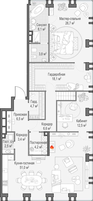 4-BD Apartment Sale, 302.3 sq. m. at Life Time, Sergeya Makeyeva Street, вл11/9с1-10, Moscow, Russia #1 4-BD Apartment Sale, 302.3 sq. m. at Life Time, Sergeya Makeyeva Street, вл11/9с1-10, Moscow, Russia #1