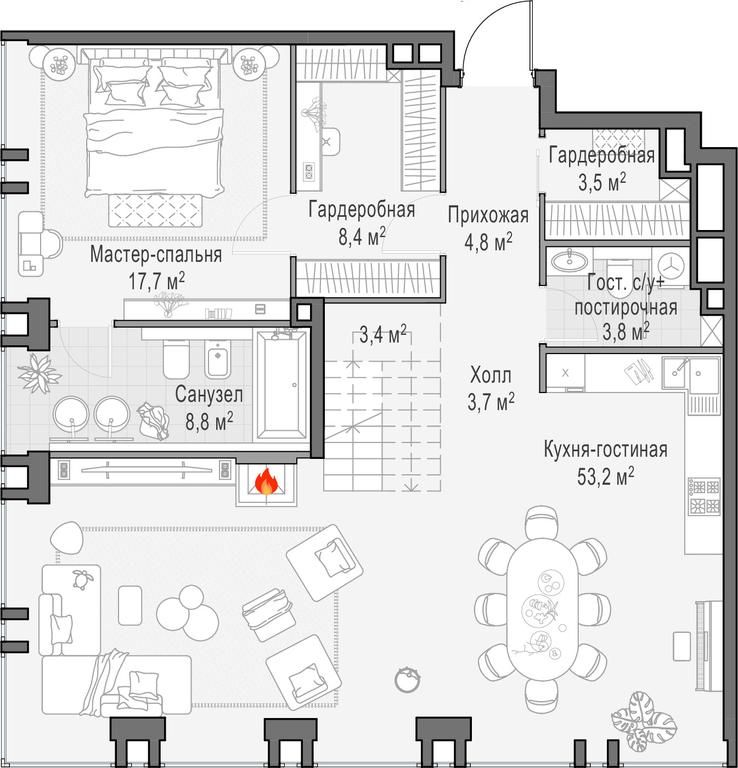 3-BD Apartment Sale, 215.7 sq. m. at Life Time, Sergeya Makeyeva Street, вл11/9с1-10, Moscow, Russia #1