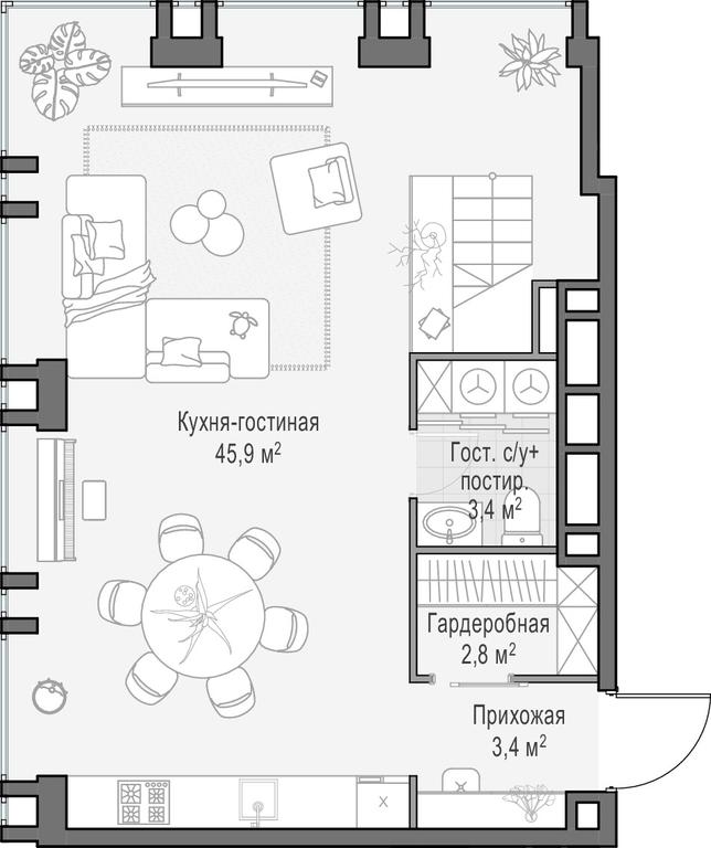 1-BD Apartment Sale, 111.2 sq. m. at Life Time, Sergeya Makeyeva Street, вл11/9с1-10, Moscow, Russia #1 1-BD Apartment Sale, 111.2 sq. m. at Life Time, Sergeya Makeyeva Street, вл11/9с1-10, Moscow, Russia #1