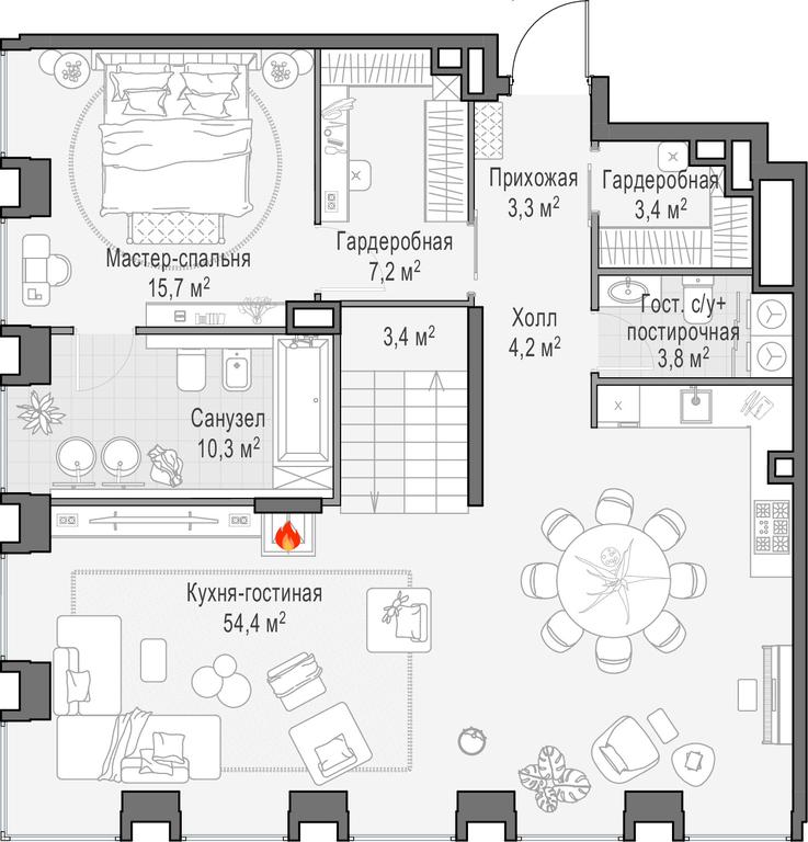 3-BD Apartment Sale, 214.3 sq. m. at Life Time, Sergeya Makeyeva Street, вл11/9с1-10, Moscow, Russia #1