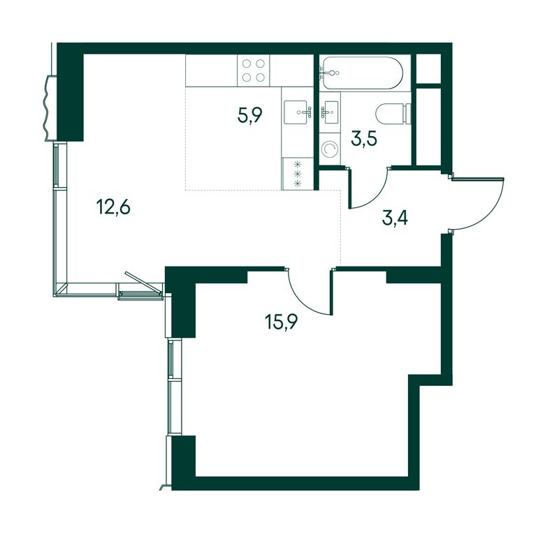 1-BD Apartment Sale, 41.3 sq. m. at Primavera, Volokolamskoye Highway, вл67, Moscow, Russia #1 1-BD Apartment Sale, 41.3 sq. m. at Primavera, Volokolamskoye Highway, вл67, Moscow, Russia #1