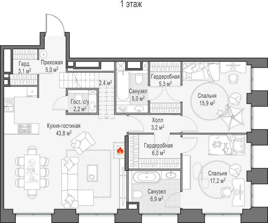 4-BD Apartment Sale, 232.9 sq. m. at Life Time, Sergeya Makeyeva Street, вл11/9с1-10, Moscow, Russia #1