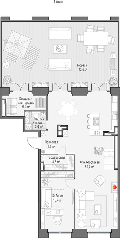 3-BD Apartment Sale, 221.6 sq. m. at Life Time, Sergeya Makeyeva Street, вл11/9с1-10, Moscow, Russia #1