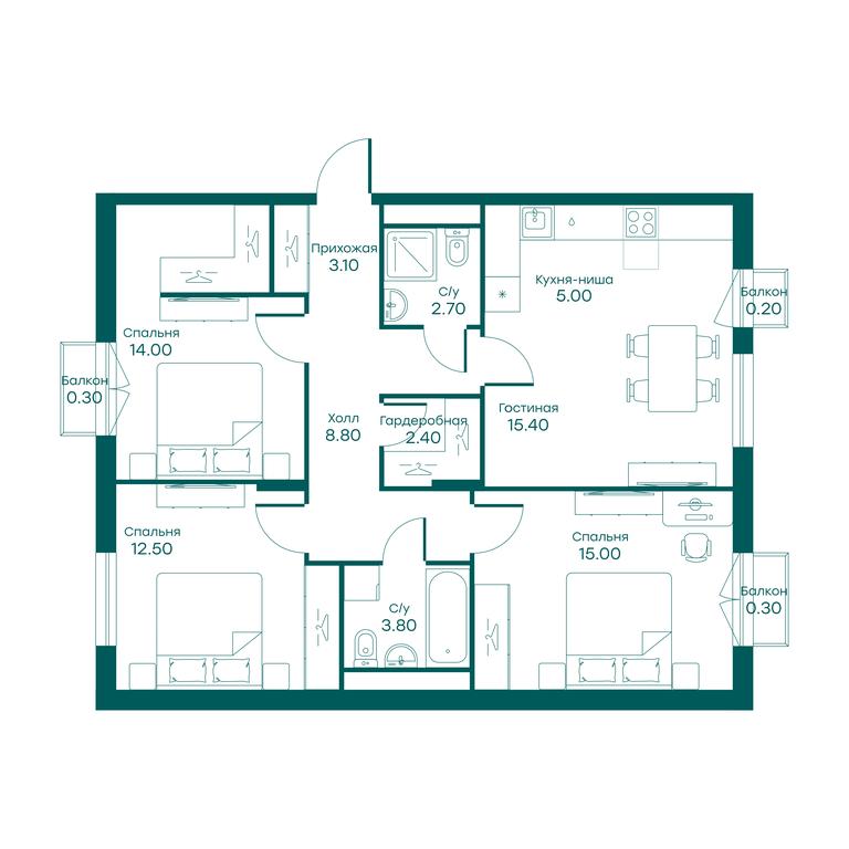 3-BD Apartment Sale, 81平方米 at Ravnovesie, zhiloy kompleks Ravnovesiye, selo Perkhushkovo, Odintsovskiy City District, Moscow Region, Russia #1 3-BD Apartment Sale, 81平方米 at Ravnovesie, zhiloy kompleks Ravnovesiye, selo Perkhushkovo, Odintsovskiy City District, Moscow Region, Russia #1