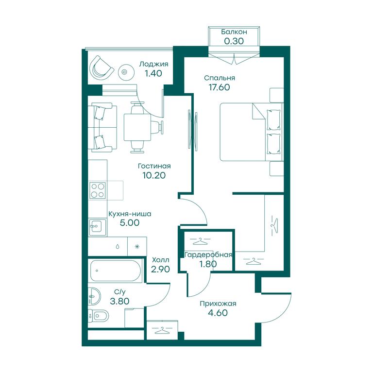 1-BD Apartment Sale, 45.5平方米 at Ravnovesie, zhiloy kompleks Ravnovesiye, selo Perkhushkovo, Odintsovskiy City District, Moscow Region, Russia #1 1-BD Apartment Sale, 45.5平方米 at Ravnovesie, zhiloy kompleks Ravnovesiye, selo Perkhushkovo, Odintsovskiy City District, Moscow Region, Russia #1
