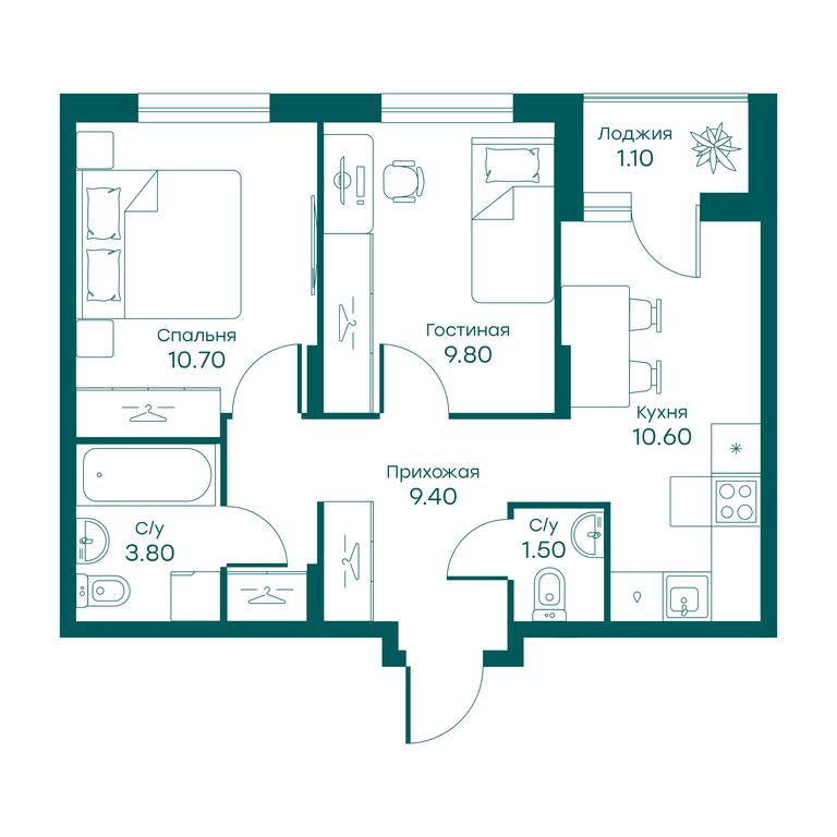 1-BD Apartment Sale, 45.8平方米 at Ravnovesie, zhiloy kompleks Ravnovesiye, selo Perkhushkovo, Odintsovskiy City District, Moscow Region, Russia #1 1-BD Apartment Sale, 45.8平方米 at Ravnovesie, zhiloy kompleks Ravnovesiye, selo Perkhushkovo, Odintsovskiy City District, Moscow Region, Russia #1