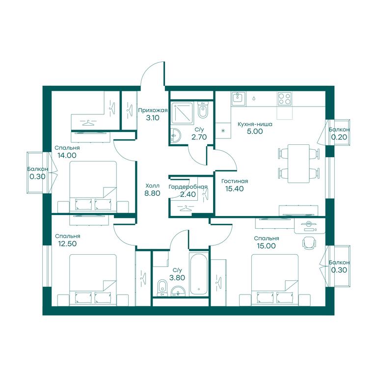 3-BD Apartment Sale, 81平方米 at Ravnovesie, zhiloy kompleks Ravnovesiye, selo Perkhushkovo, Odintsovskiy City District, Moscow Region, Russia #1 3-BD Apartment Sale, 81平方米 at Ravnovesie, zhiloy kompleks Ravnovesiye, selo Perkhushkovo, Odintsovskiy City District, Moscow Region, Russia #1