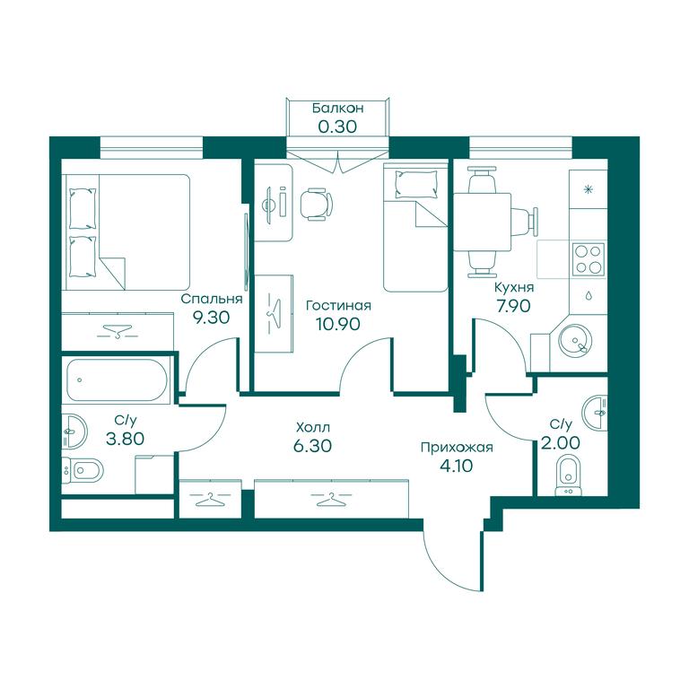 1-BD Apartment Sale, 44.1平方米 at Ravnovesie, zhiloy kompleks Ravnovesiye, selo Perkhushkovo, Odintsovskiy City District, Moscow Region, Russia #1 1-BD Apartment Sale, 44.1平方米 at Ravnovesie, zhiloy kompleks Ravnovesiye, selo Perkhushkovo, Odintsovskiy City District, Moscow Region, Russia #1