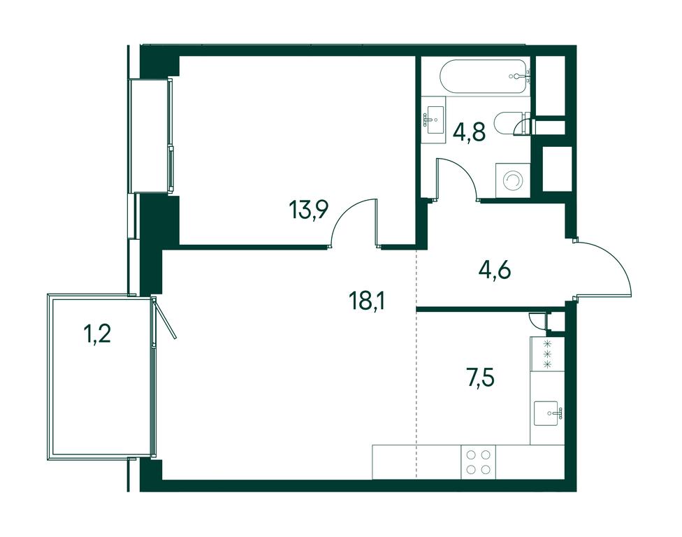 1-BD Apartment Sale, 50.1平方米 at Primavera, Volokolamskoye Highway, вл67, Moscow, Russia #1 1-BD Apartment Sale, 50.1平方米 at Primavera, Volokolamskoye Highway, вл67, Moscow, Russia #1