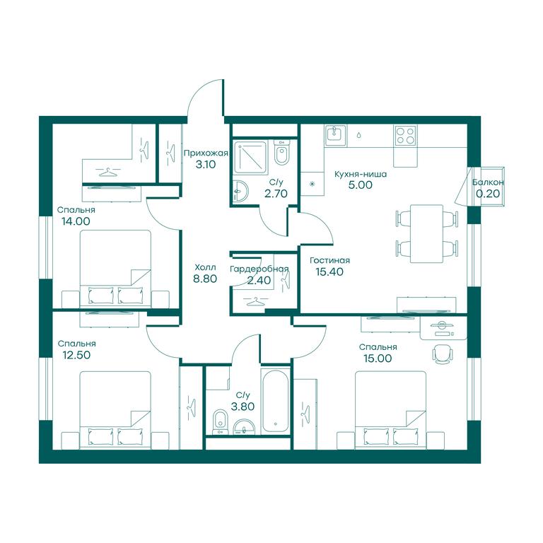 3-BD Apartment Sale, 82.7 sq. m. at Ravnovesie, zhiloy kompleks Ravnovesiye, selo Perkhushkovo, Odintsovskiy City District, Moscow Region, Russia #1 3-BD Apartment Sale, 82.7 sq. m. at Ravnovesie, zhiloy kompleks Ravnovesiye, selo Perkhushkovo, Odintsovskiy City District, Moscow Region, Russia #1