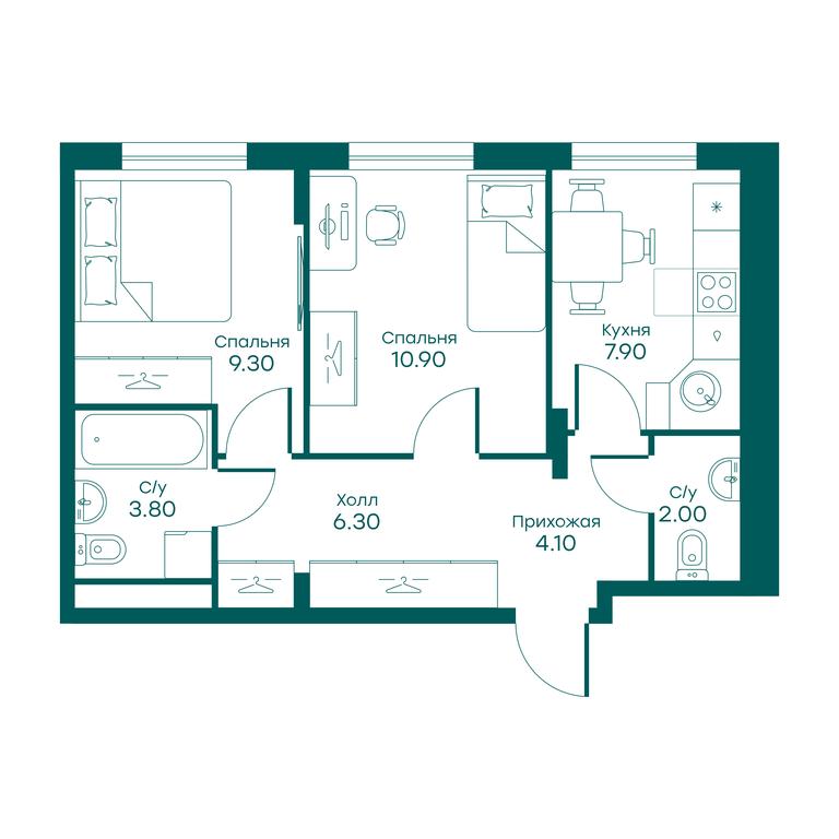 1-BD Apartment Sale, 45.9 sq. m. at Ravnovesie, zhiloy kompleks Ravnovesiye, selo Perkhushkovo, Odintsovskiy City District, Moscow Region, Russia #1 1-BD Apartment Sale, 45.9 sq. m. at Ravnovesie, zhiloy kompleks Ravnovesiye, selo Perkhushkovo, Odintsovskiy City District, Moscow Region, Russia #1