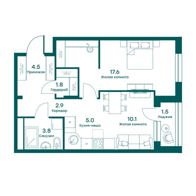 Apartment Sale, 45.9 sq. m. at Ravnovesie, zhiloy kompleks Ravnovesiye, selo Perkhushkovo, Odintsovskiy City District, Moscow Region, Russia #1 Apartment Sale, 45.9 sq. m. at Ravnovesie, zhiloy kompleks Ravnovesiye, selo Perkhushkovo, Odintsovskiy City District, Moscow Region, Russia #1