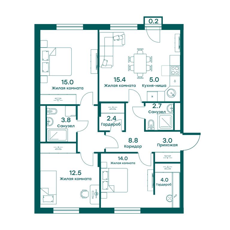 3-BD Apartment Sale, 82.7 sq. m. at Ravnovesie, zhiloy kompleks Ravnovesiye, selo Perkhushkovo, Odintsovskiy City District, Moscow Region, Russia #1 3-BD Apartment Sale, 82.7 sq. m. at Ravnovesie, zhiloy kompleks Ravnovesiye, selo Perkhushkovo, Odintsovskiy City District, Moscow Region, Russia #1