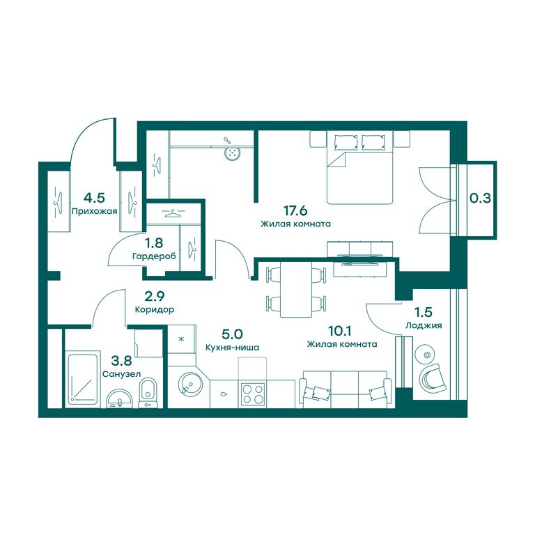 Apartment Sale, 45.9 sq. m. at Ravnovesie, zhiloy kompleks Ravnovesiye, selo Perkhushkovo, Odintsovskiy City District, Moscow Region, Russia #1 Apartment Sale, 45.9 sq. m. at Ravnovesie, zhiloy kompleks Ravnovesiye, selo Perkhushkovo, Odintsovskiy City District, Moscow Region, Russia #1