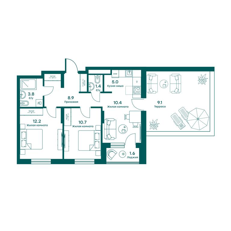 1-BD Apartment Sale, 52.4平方米 at Ravnovesie, zhiloy kompleks Ravnovesiye, selo Perkhushkovo, Odintsovskiy City District, Moscow Region, Russia #1 1-BD Apartment Sale, 52.4平方米 at Ravnovesie, zhiloy kompleks Ravnovesiye, selo Perkhushkovo, Odintsovskiy City District, Moscow Region, Russia #1
