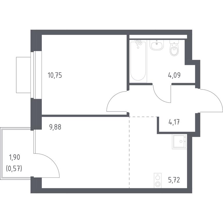 Apartment Sale, 35.18 sq. m. at Novoe Vidnoe, Kalinovka Village, Leninskiy City District, Moscow Region, Russia #1 Apartment Sale, 35.18 sq. m. at Novoe Vidnoe, Kalinovka Village, Leninskiy City District, Moscow Region, Russia #1