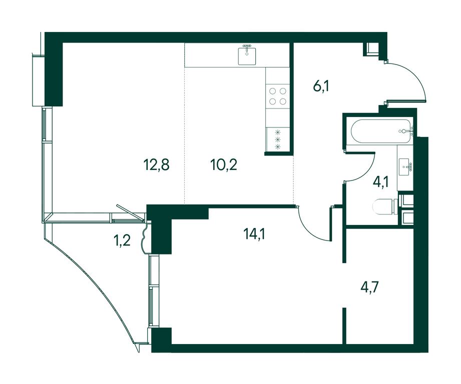 1-BD Apartment Sale, 53.4 sq. m. at Primavera, Volokolamskoye Highway, вл67, Moscow, Russia #1