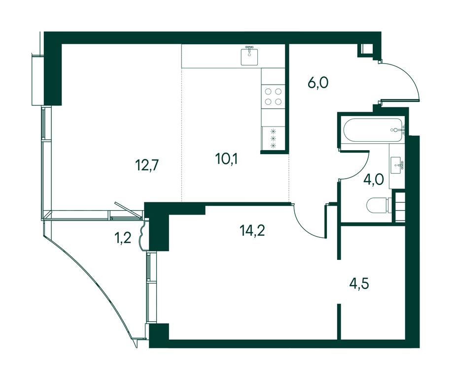 1-BD Apartment Sale, 53 sq. m. at Primavera, Volokolamskoye Highway, вл67, Moscow, Russia #1