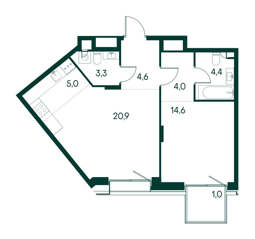 1-BD Apartment Sale, 57.8平方米 at Primavera, Volokolamskoye Highway, вл67, Moscow, Russia #1 1-BD Apartment Sale, 57.8平方米 at Primavera, Volokolamskoye Highway, вл67, Moscow, Russia #1