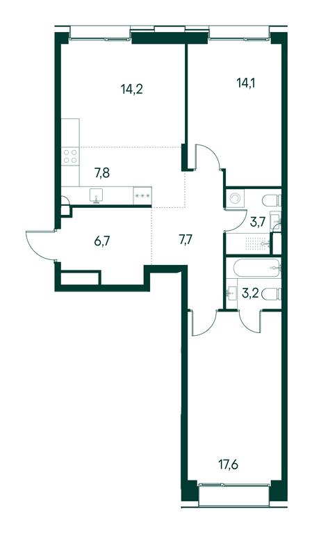2-BD Apartment Sale, 75平方米 at Primavera, Volokolamskoye Highway, вл67, Moscow, Russia #1 2-BD Apartment Sale, 75平方米 at Primavera, Volokolamskoye Highway, вл67, Moscow, Russia #1