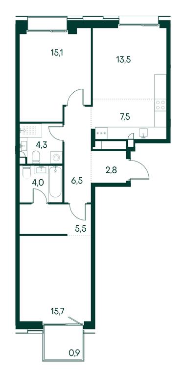 2-BD Apartment Sale, 75.7平方米 at Primavera, Volokolamskoye Highway, вл67, Moscow, Russia #1 2-BD Apartment Sale, 75.7平方米 at Primavera, Volokolamskoye Highway, вл67, Moscow, Russia #1