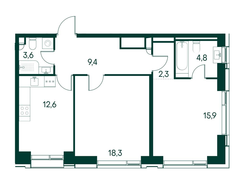 2-BD Apartment Sale, 67.5平方米 at Primavera, Volokolamskoye Highway, вл67, Moscow, Russia #1 2-BD Apartment Sale, 67.5平方米 at Primavera, Volokolamskoye Highway, вл67, Moscow, Russia #1