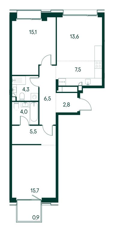 2-BD Apartment Sale, 75.8 sq. m. at Primavera, Volokolamskoye Highway, вл67, Moscow, Russia #1 2-BD Apartment Sale, 75.8 sq. m. at Primavera, Volokolamskoye Highway, вл67, Moscow, Russia #1
