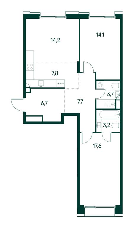 2-BD Apartment Sale, 75.1 sq. m. at Primavera, Volokolamskoye Highway, вл67, Moscow, Russia #1 2-BD Apartment Sale, 75.1 sq. m. at Primavera, Volokolamskoye Highway, вл67, Moscow, Russia #1