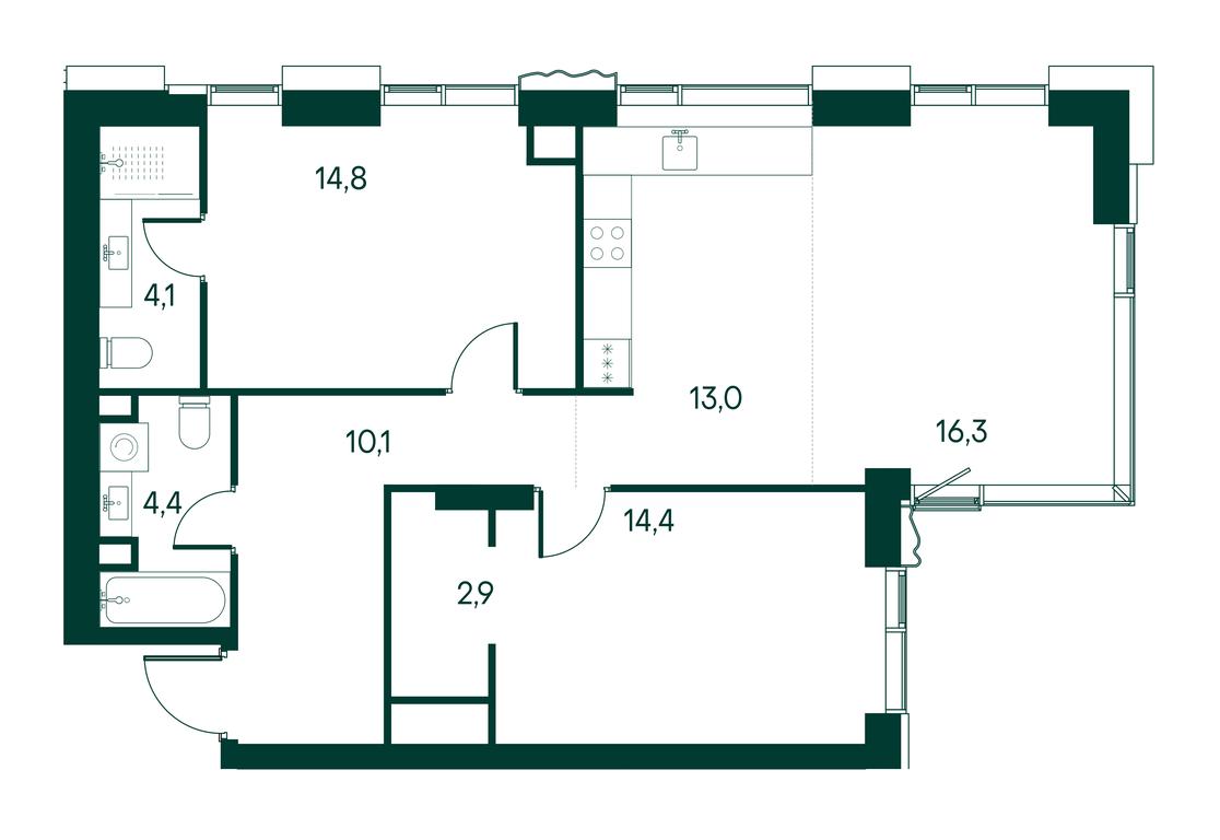 3-BD Apartment Sale, 80.3平方米 at Primavera, Volokolamskoye Highway, вл67, Moscow, Russia #1 3-BD Apartment Sale, 80.3平方米 at Primavera, Volokolamskoye Highway, вл67, Moscow, Russia #1