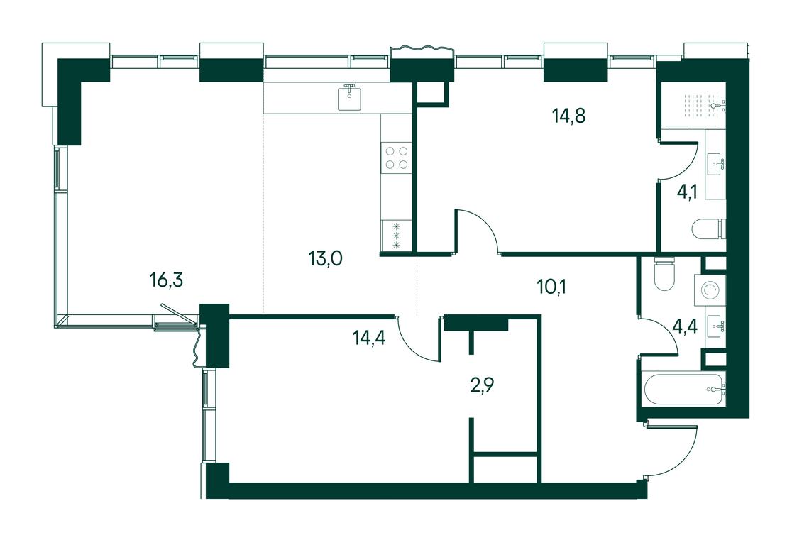 3-BD Apartment Sale, 80.3 sq. m. at Primavera, Volokolamskoye Highway, вл67, Moscow, Russia #1 3-BD Apartment Sale, 80.3 sq. m. at Primavera, Volokolamskoye Highway, вл67, Moscow, Russia #1