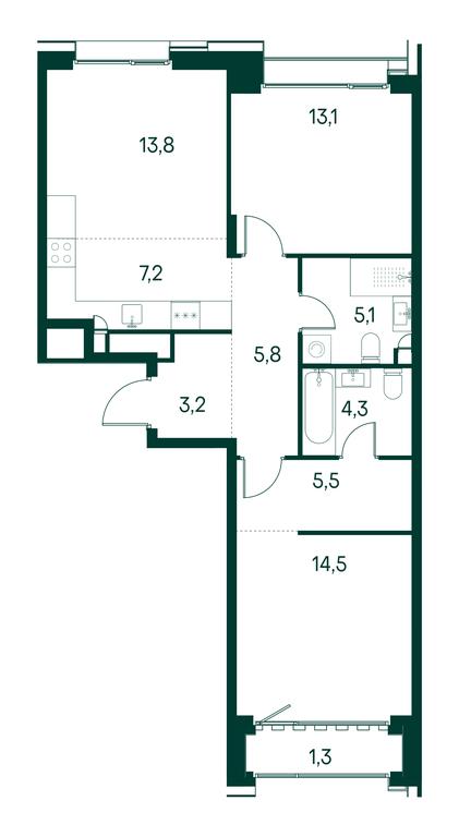 2-BD Apartment Sale, 73.9平方米 at Primavera, Volokolamskoye Highway, вл67, Moscow, Russia #1 2-BD Apartment Sale, 73.9平方米 at Primavera, Volokolamskoye Highway, вл67, Moscow, Russia #1