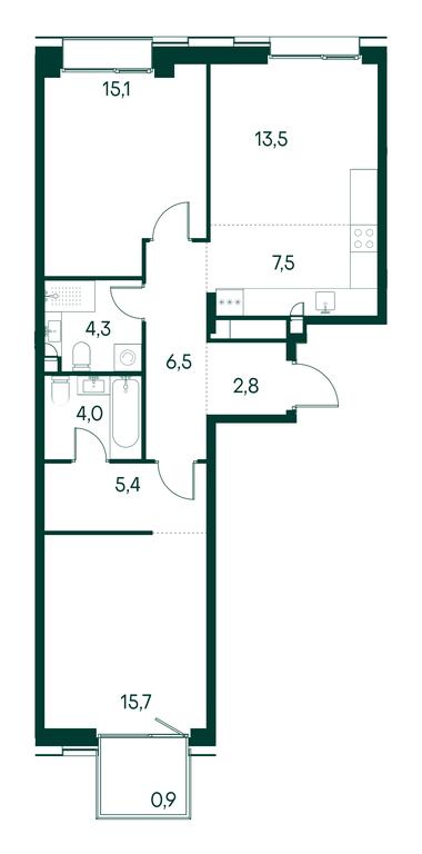 2-BD Apartment Sale, 75.7平方米 at Primavera, Volokolamskoye Highway, вл67, Moscow, Russia #1 2-BD Apartment Sale, 75.7平方米 at Primavera, Volokolamskoye Highway, вл67, Moscow, Russia #1