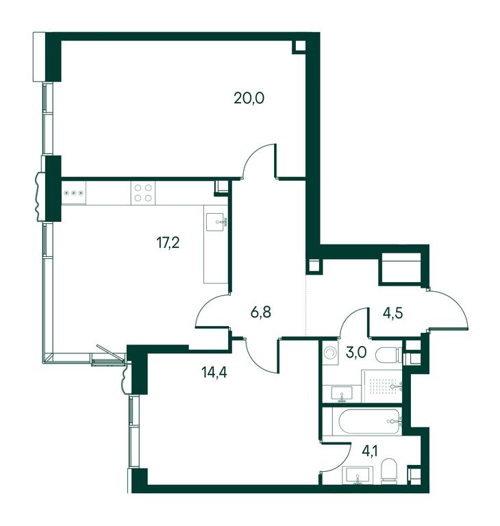 2-BD Apartment Sale, 70.1平方米 at Primavera, Volokolamskoye Highway, вл67, Moscow, Russia #1 2-BD Apartment Sale, 70.1平方米 at Primavera, Volokolamskoye Highway, вл67, Moscow, Russia #1
