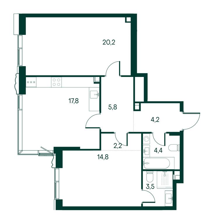 2-BD Apartment Sale, 72.9 sq. m. at Primavera, Volokolamskoye Highway, вл67, Moscow, Russia #1 2-BD Apartment Sale, 72.9 sq. m. at Primavera, Volokolamskoye Highway, вл67, Moscow, Russia #1