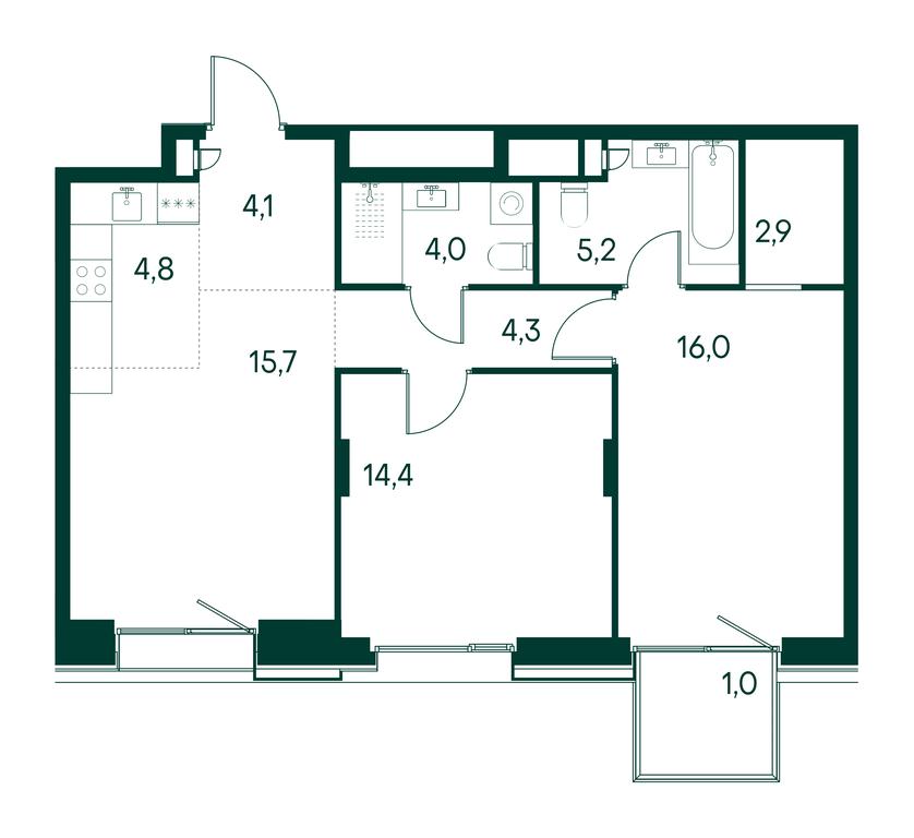 2-BD Apartment Sale, 72.5 sq. m. at Primavera, Volokolamskoye Highway, вл67, Moscow, Russia #1