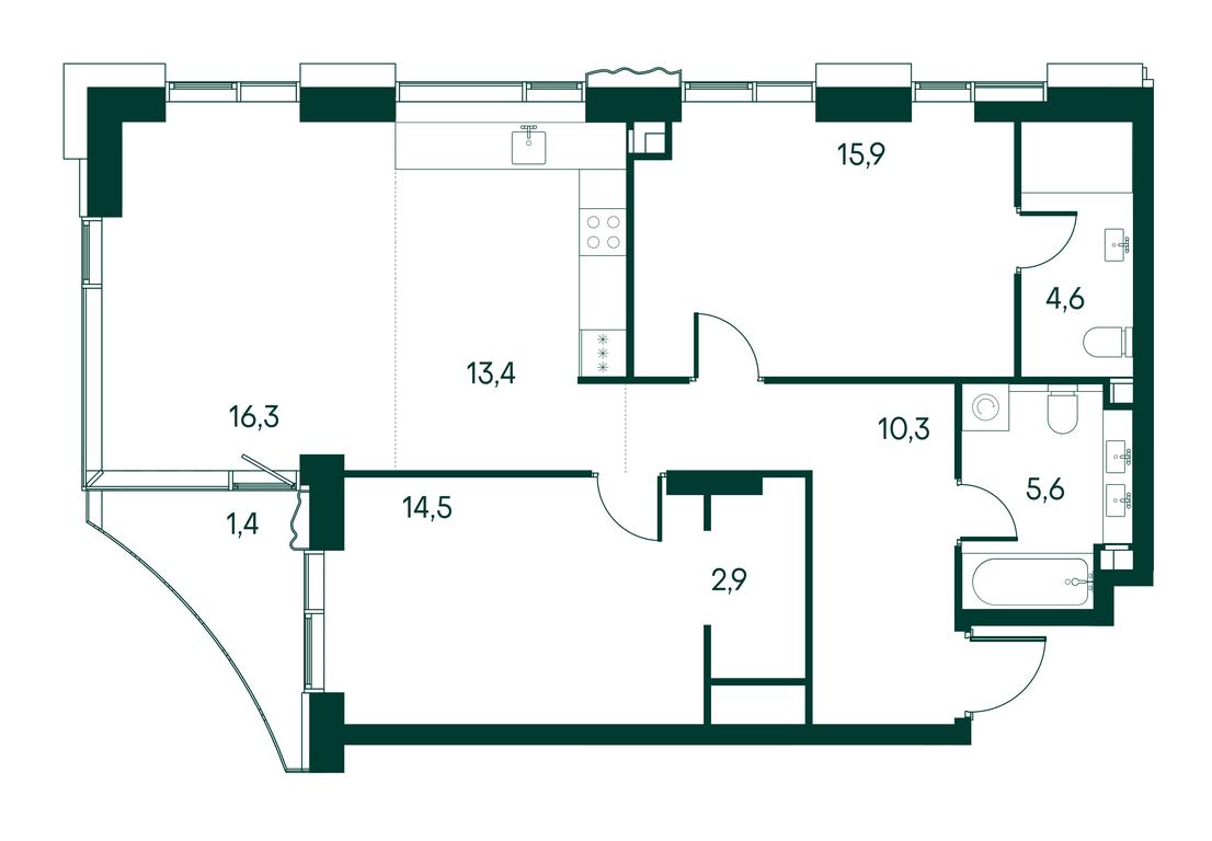 3-BD Apartment Sale, 85.3 sq. m. at Primavera, Volokolamskoye Highway, вл67, Moscow, Russia #1 3-BD Apartment Sale, 85.3 sq. m. at Primavera, Volokolamskoye Highway, вл67, Moscow, Russia #1