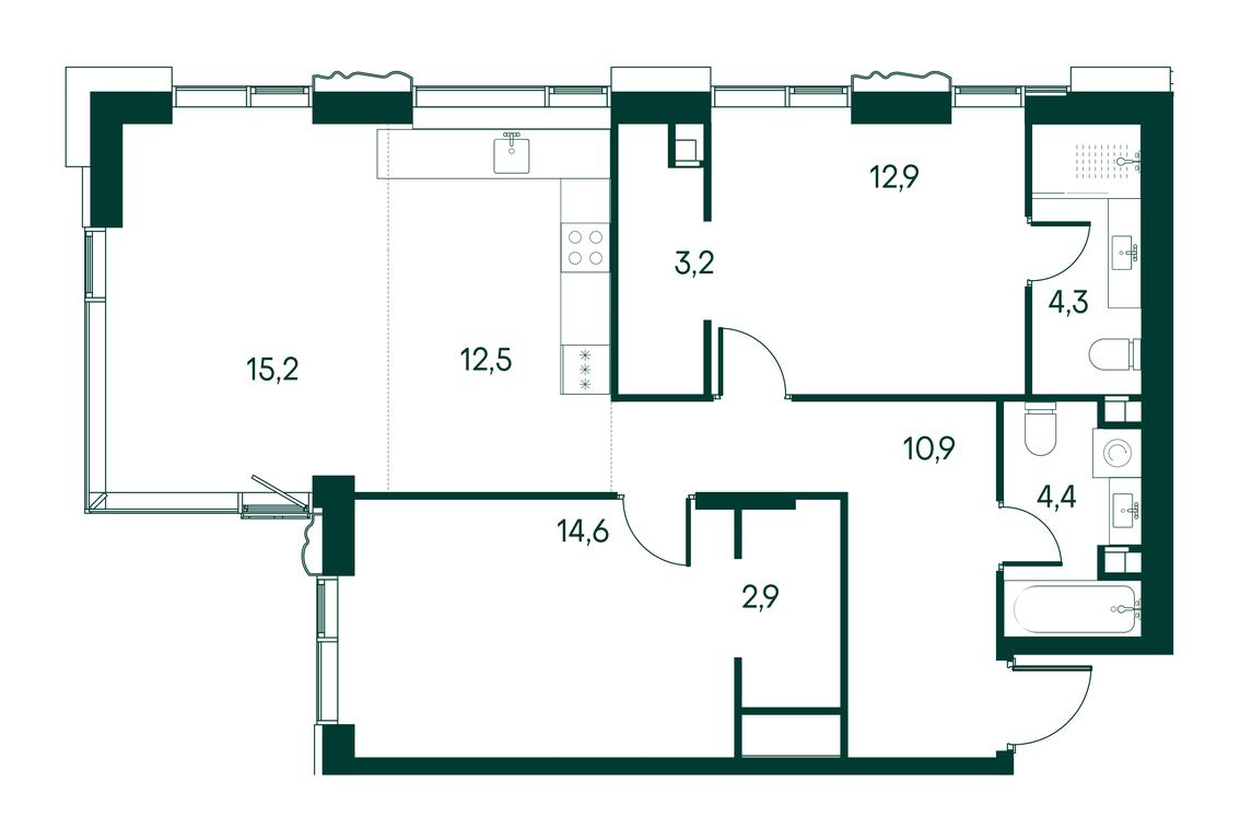 3-BD Apartment Sale, 81.2平方米 at Primavera, Volokolamskoye Highway, вл67, Moscow, Russia #1 3-BD Apartment Sale, 81.2平方米 at Primavera, Volokolamskoye Highway, вл67, Moscow, Russia #1