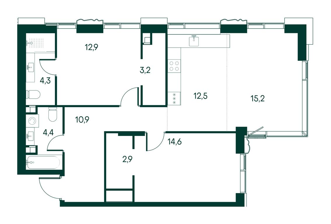 3-BD Apartment Sale, 81.2 sq. m. at Primavera, Volokolamskoye Highway, вл67, Moscow, Russia #1 3-BD Apartment Sale, 81.2 sq. m. at Primavera, Volokolamskoye Highway, вл67, Moscow, Russia #1