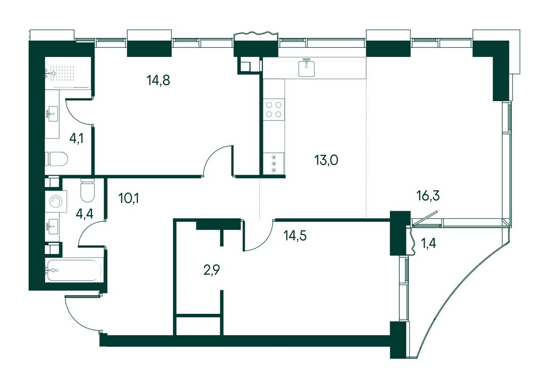 3-BD Apartment Sale, 81.9 sq. m. at Primavera, Volokolamskoye Highway, вл67, Moscow, Russia #1 3-BD Apartment Sale, 81.9 sq. m. at Primavera, Volokolamskoye Highway, вл67, Moscow, Russia #1