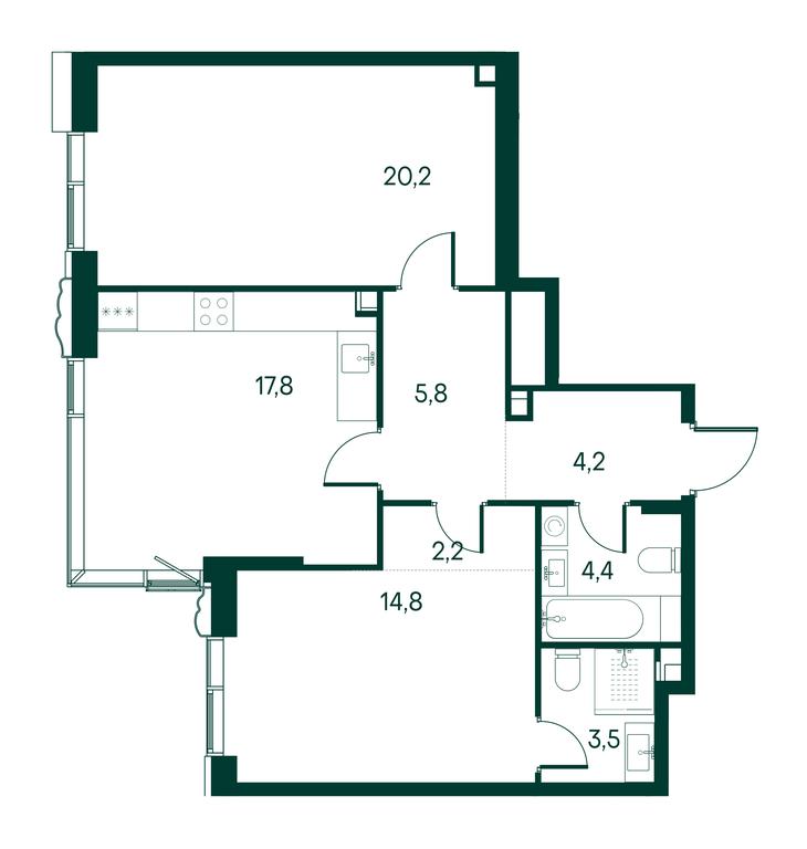 2-BD Apartment Sale, 72.9平方米 at Primavera, Volokolamskoye Highway, вл67, Moscow, Russia #1 2-BD Apartment Sale, 72.9平方米 at Primavera, Volokolamskoye Highway, вл67, Moscow, Russia #1
