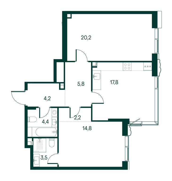 2-BD Apartment Sale, 72.9 sq. m. at Primavera, Volokolamskoye Highway, вл67, Moscow, Russia #1 2-BD Apartment Sale, 72.9 sq. m. at Primavera, Volokolamskoye Highway, вл67, Moscow, Russia #1