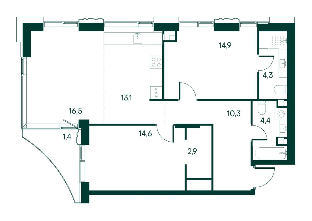 3-BD Apartment Sale, 82.8平方米 at Primavera, Volokolamskoye Highway, вл67, Moscow, Russia #1 3-BD Apartment Sale, 82.8平方米 at Primavera, Volokolamskoye Highway, вл67, Moscow, Russia #1
