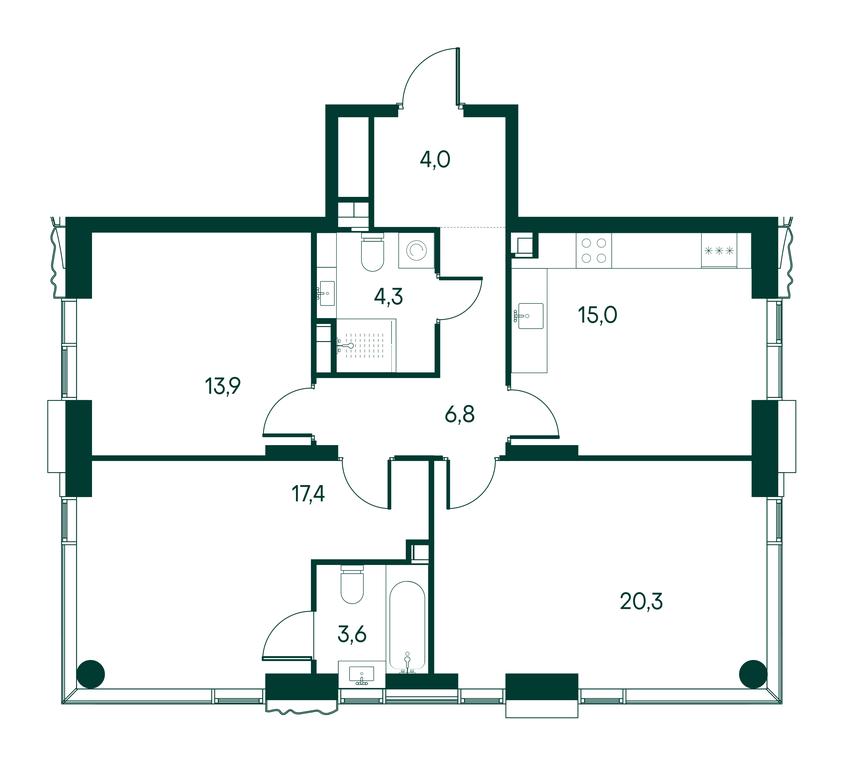 3-BD Apartment Sale, 85.6 sq. m. at Primavera, Volokolamskoye Highway, вл67, Moscow, Russia #1 3-BD Apartment Sale, 85.6 sq. m. at Primavera, Volokolamskoye Highway, вл67, Moscow, Russia #1