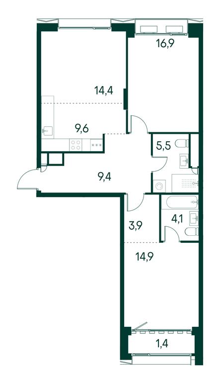 2-BD Apartment Sale, 80 sq. m. at Primavera, Volokolamskoye Highway, вл67, Moscow, Russia #1