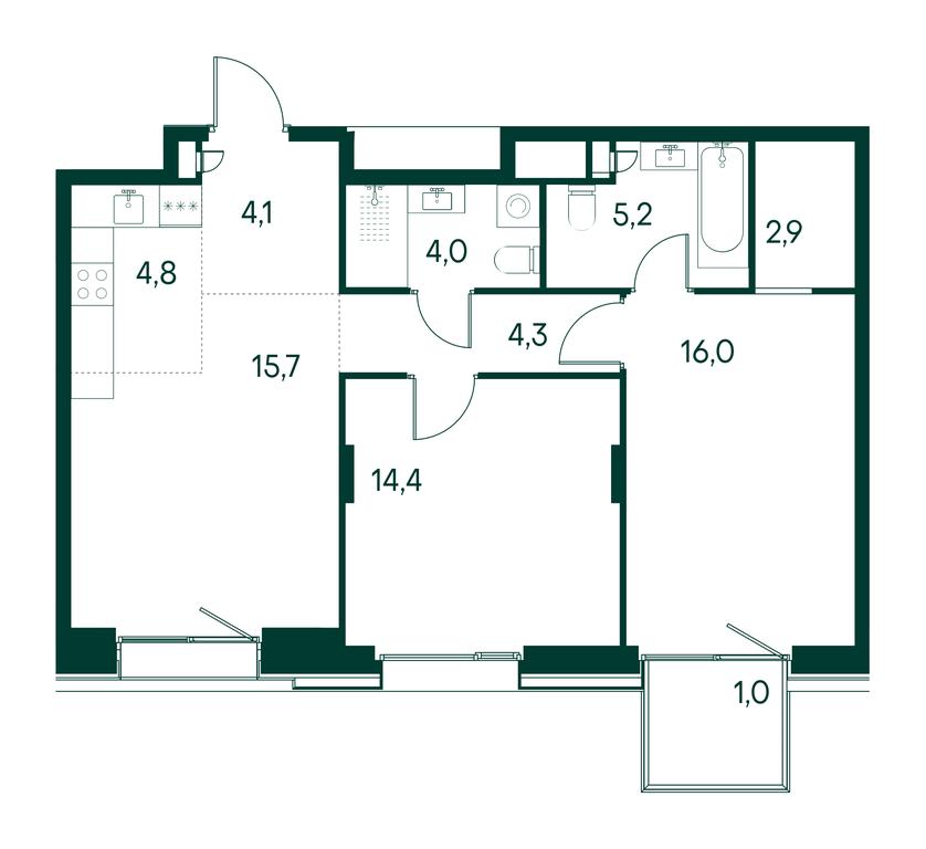 2-BD Apartment Sale, 72.5 sq. m. at Primavera, Volokolamskoye Highway, вл67, Moscow, Russia #1