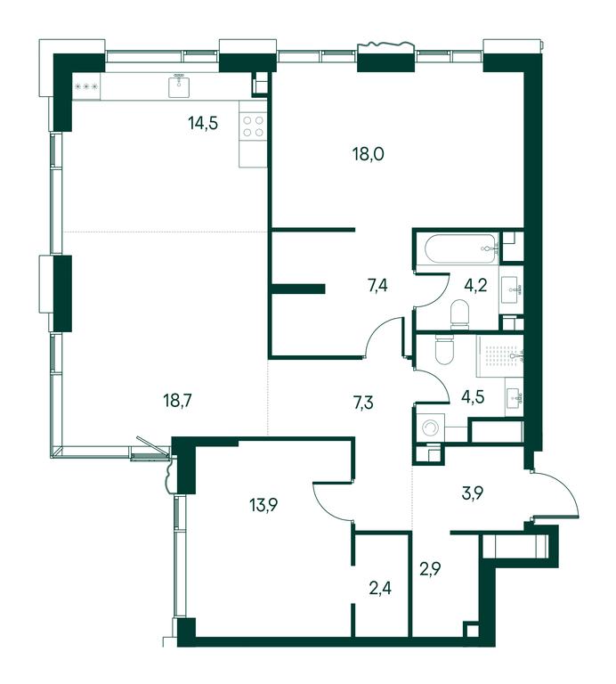 2-BD Apartment Sale, 98.4平方米 at Primavera, Volokolamskoye Highway, вл67, Moscow, Russia #1 2-BD Apartment Sale, 98.4平方米 at Primavera, Volokolamskoye Highway, вл67, Moscow, Russia #1