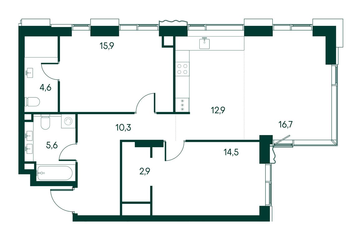 3-BD Apartment Sale, 83.7平方米 at Primavera, Volokolamskoye Highway, вл67, Moscow, Russia #1 3-BD Apartment Sale, 83.7平方米 at Primavera, Volokolamskoye Highway, вл67, Moscow, Russia #1