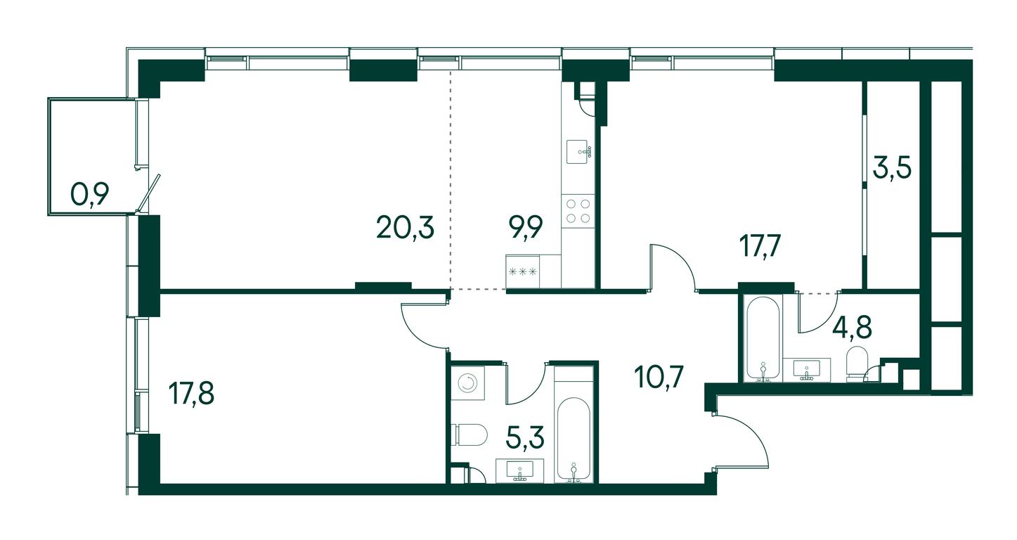 2-BD Apartment Sale, 91平方米 at Primavera, Volokolamskoye Highway, вл67, Moscow, Russia #1 2-BD Apartment Sale, 91平方米 at Primavera, Volokolamskoye Highway, вл67, Moscow, Russia #1